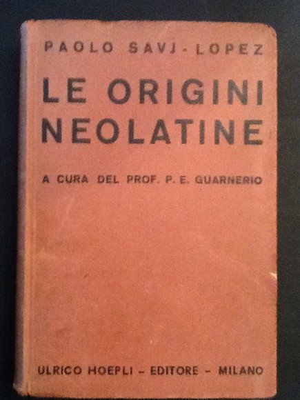 LE ORIGINI NEOLATINE