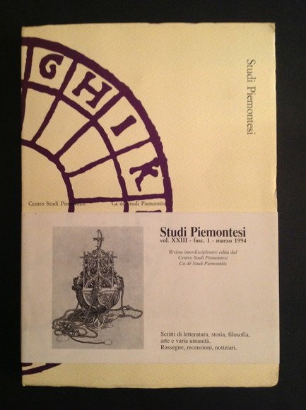 STUDI PIEMONTESI MARZO 1994, VOL. XXIII, FASC. 1