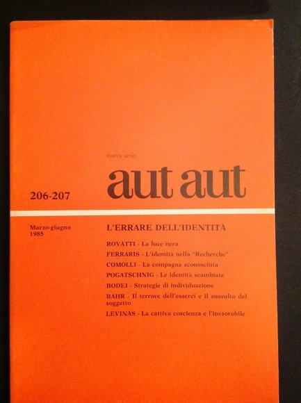 AUT AUT NUOVA SERIE 206-207 L'ERRARE DELL'IDENTITA'