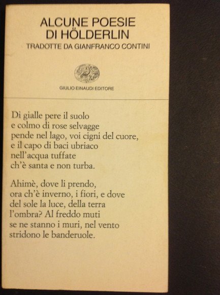 ALCUNE POESIE DI HOLDERLIN