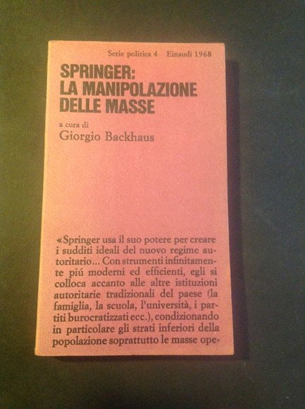 SPRINGER: LA MANIPOLAZIONE DELLE MASSE