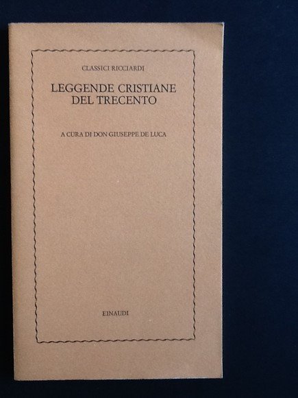 LEGGENDE CRISTIANE DEL TRECENTO