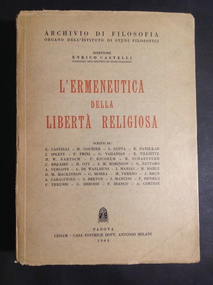 L'ERMENEUTICA DELLA LIBERTA' RELIGIOSA