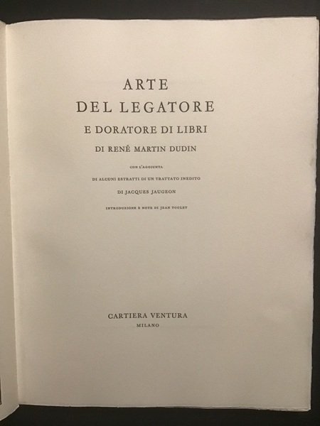 ARTE DEL LEGATORE E DORATORE DI LIBRI