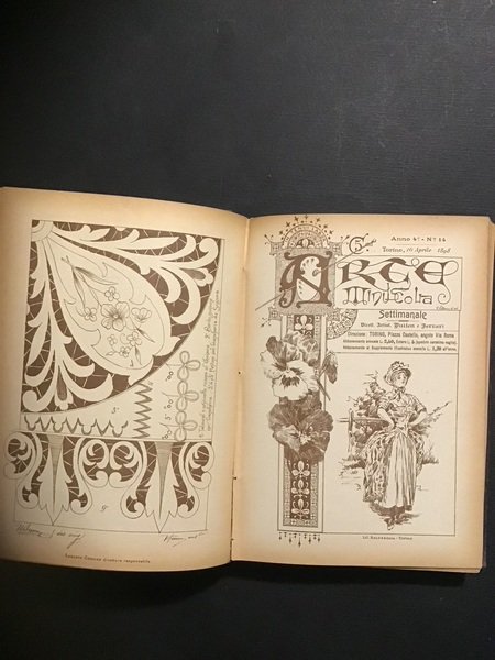 ARTE MINUSCOLA. SETTIMANALE COPIE RILEGATE DELL'ANNO 4° 1898 E SUPPLEMENTO …