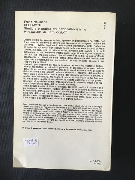 BEHEMOTH. STRUTTURA E PRATICA DEL NAZIONALSOCIALISMO