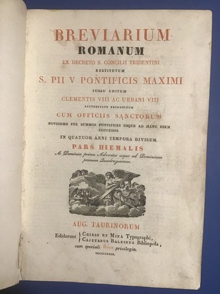 BREVIARIUM ROMANUM EX DECRETO SACROSANTI CONCILII TRIDENTINI 1828