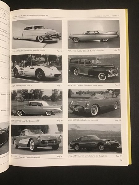 CATALOGO BOLAFFI DELLE AUTOMOBILI DA COLLEZIONE 2001