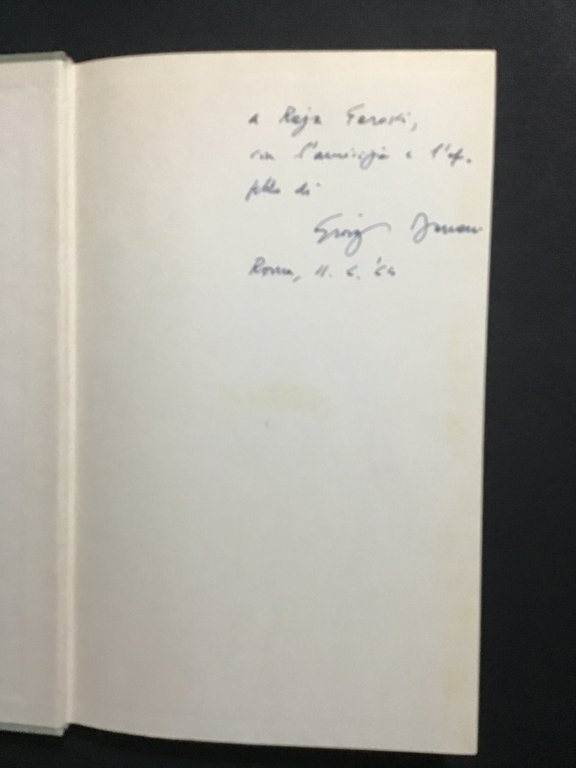 DIETRO LA PORTA dedica autografa di Bassani a Raja Markemann …