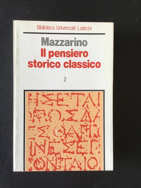 IL PENSIERO STORICO CLASSICO 2