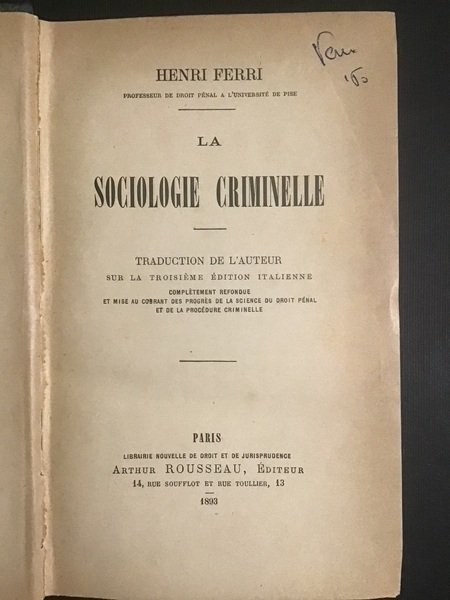 LA SOCIOLOGIE CRIMINELLE