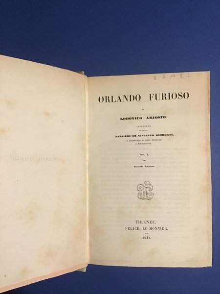 ORLANDO FURIOSO - VOL. I