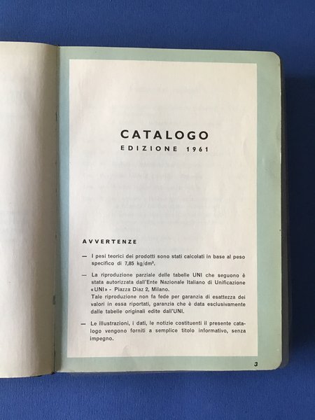 PROSIDEA - RICUPERI METALLICI. CATALOGO EDIZIONE 1961