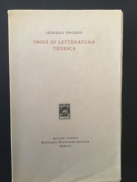 SAGGI DI LETTERATURA TEDESCA