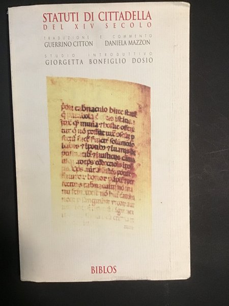 STATUTI DI CITTADELLA DEL XIV SECOLO