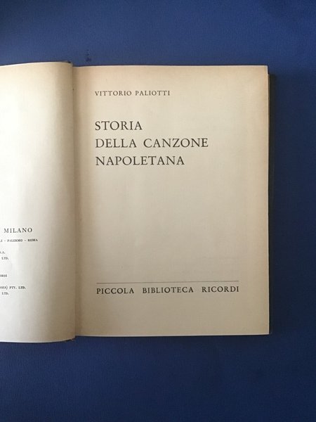 STORIA DELLA CANZONE NAPOLETANA
