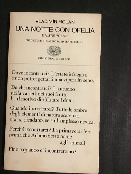 Una notte con Ofelia e altre poesie
