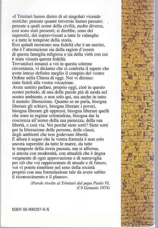 "La famiglia trinitaria (1198-1998)" "Compendio storico"