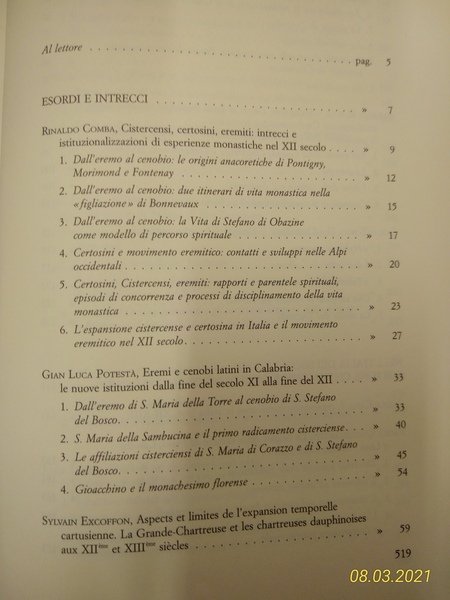 Certosini e Cistercensi in Italia. Secoli XII-XV.