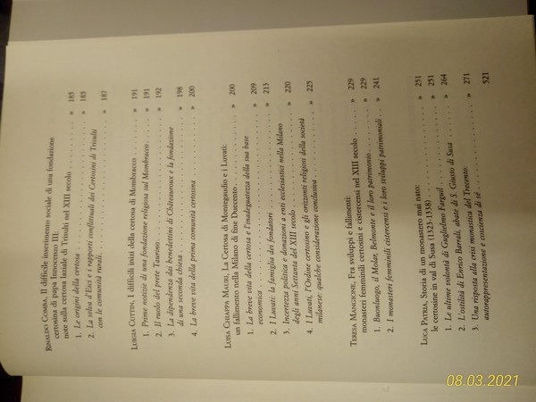 Certosini e Cistercensi in Italia. Secoli XII-XV.
