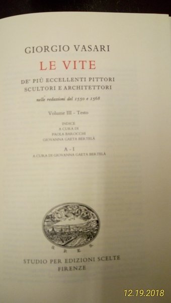 Le Vite de' più eccellenti pittori scultori e architettori nelle …