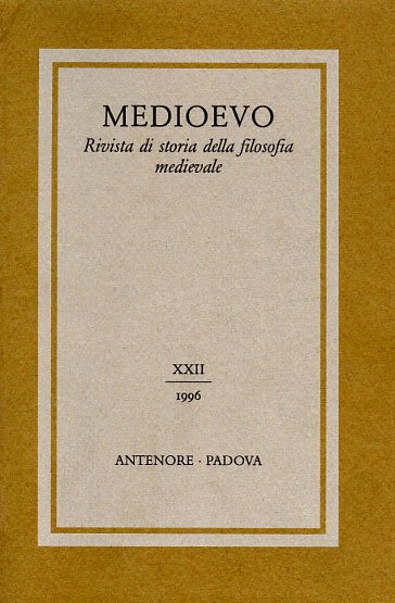 Medioevo. Storia della filosofia medievale. XXII (1996). Dall'indice: Enrico Peroli, Palatonismo e cristianesimo: Gregorio di Nissa e il problema dell'anima. Andrea di Maio, Stefano Guacci, Gianmarco Stancato, Il concetto di "cercare" (quaerere) in Tommaso d'Aquino. Alessandro Conti, Paradigma aristotelico e teologia cristiana nel secolo XIV. Fede e ragione a Oxford e Parigi sul finire del Medioevo. Stefano Simonetta, La maturazione del progetto riformatore di Giovanni Wyclif: dal De civili dominio al De officio regis. Stefano Perfetti, Metamorfosi di