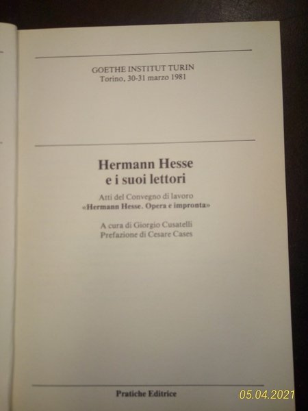 Hermann Hesse e i suoi lettori.