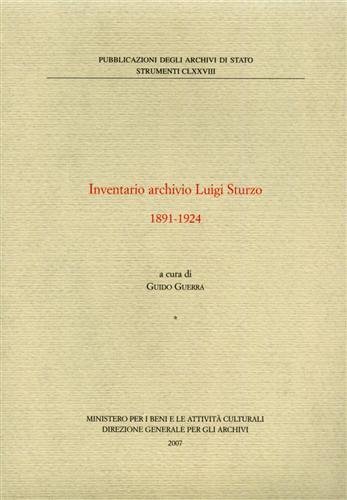 Inventario Archivio Luigi Sturzo 1891-1924.