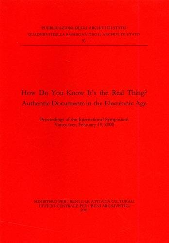 How do youn know it's the Real Thing? Authentic documents …