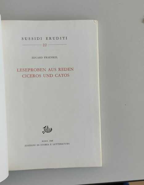 Leseproben aus Reden Ciceros und Catos.