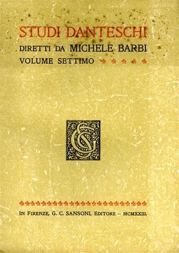 Studi Danteschi. Vol.VII. | Immagine principale