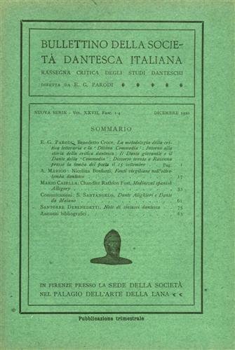 Bullettino della Società Dantesca Italiana. Nuova serie, 1920,vol.XXVII, fasc.1-4,