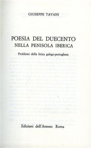 Poesia del Duecento nella Penisola iberica. Problemi della lirica galego-portoghese.