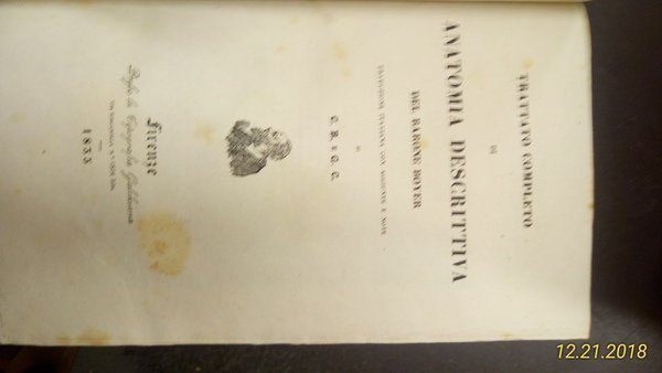 Trattato completo di Anatomia descrittiva del Barone Boyer.