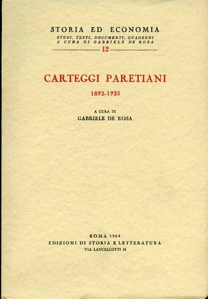 Carteggi paretiani 1892-1923.