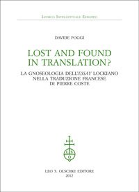 Lost and Found in Translation?. La gnoseologia dell'Essay lockiano nella …