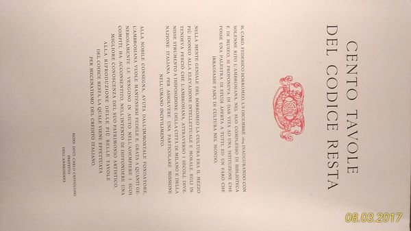 Cento tavole del Codice Resta. Custodia editoriale cartonata. 224 248 …