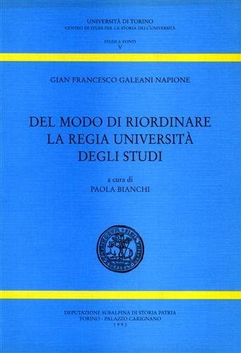 Del modo di riordinare la Regia Università degli Studi.