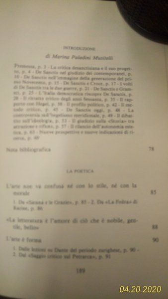 Il punto su: De Sanctis.