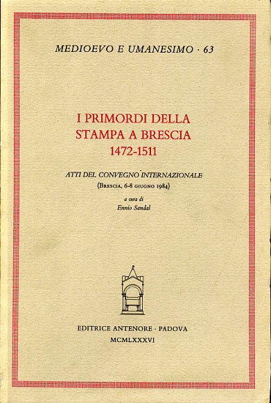 I primordi della stampa a Brescia: 1472-1511.