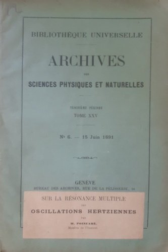 Archives de Sciences Physiques et Naturelles. Troisieme periode. Tome XXV. …