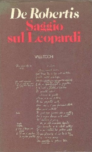 Saggio sul Leopardi.