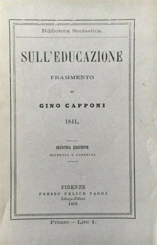 Sull'educazione, frammento.