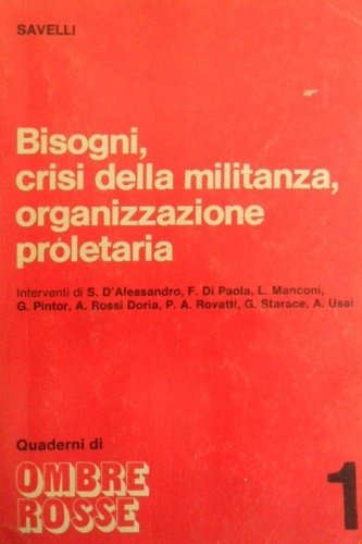 Bisogni, crisi delle militanze, organizazione proletaria.