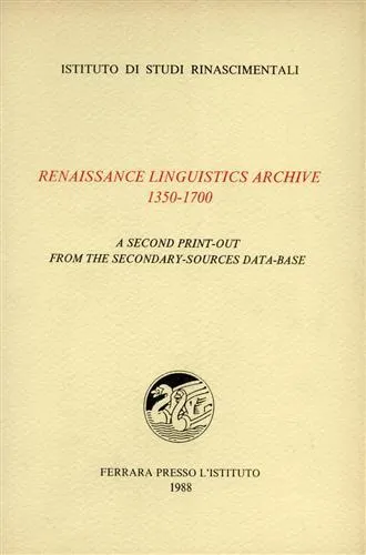 Renaissance linguistics archive 1350-1700. A second print-out from the secondary-sources … | Immagine principale
