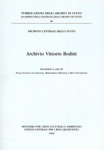 Archivio Vittorio Bodini. Inventario.
