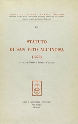 Statuto di San Vito all'Incisa 1379.