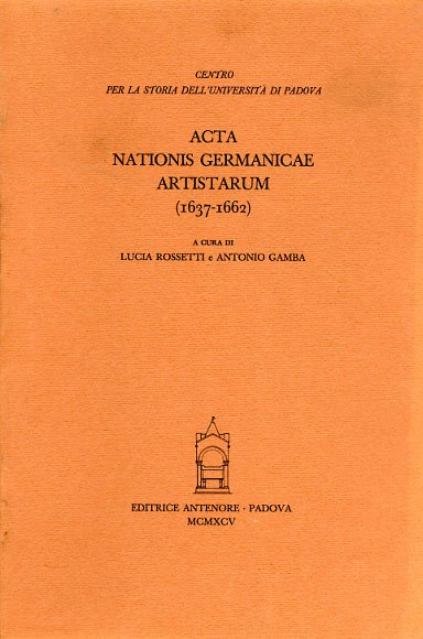 Acta Nationis Germanicae Artistarum (1637-1662).