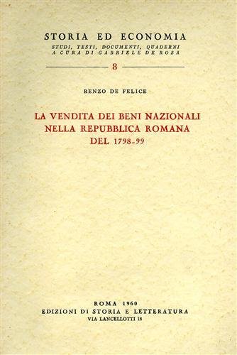 La vendita dei beni nazionali nella Repubblica Romana del 1798-99.