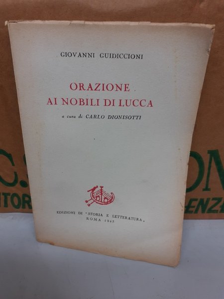 Orazione ai nobili di Lucca.